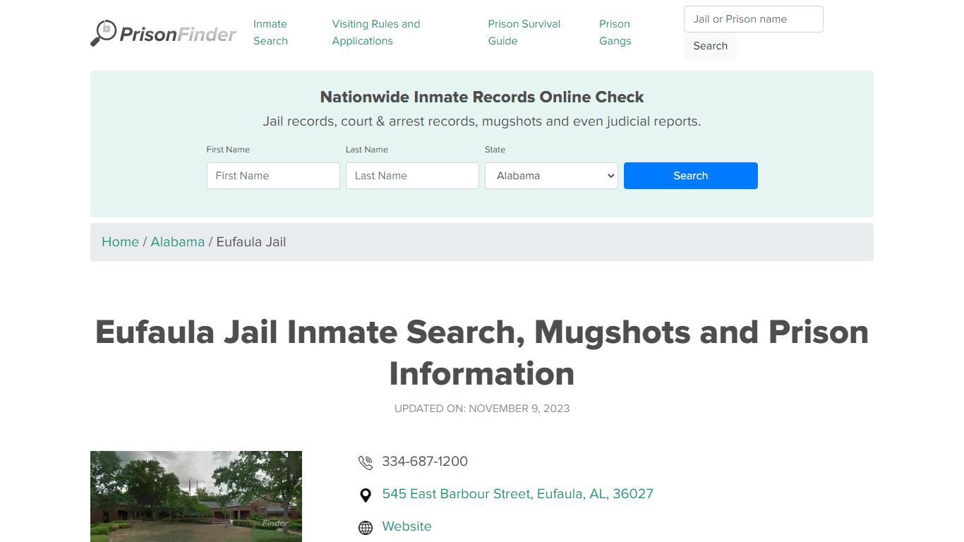 Eufaula Jail Inmate Search, Mugshots and Prison Information