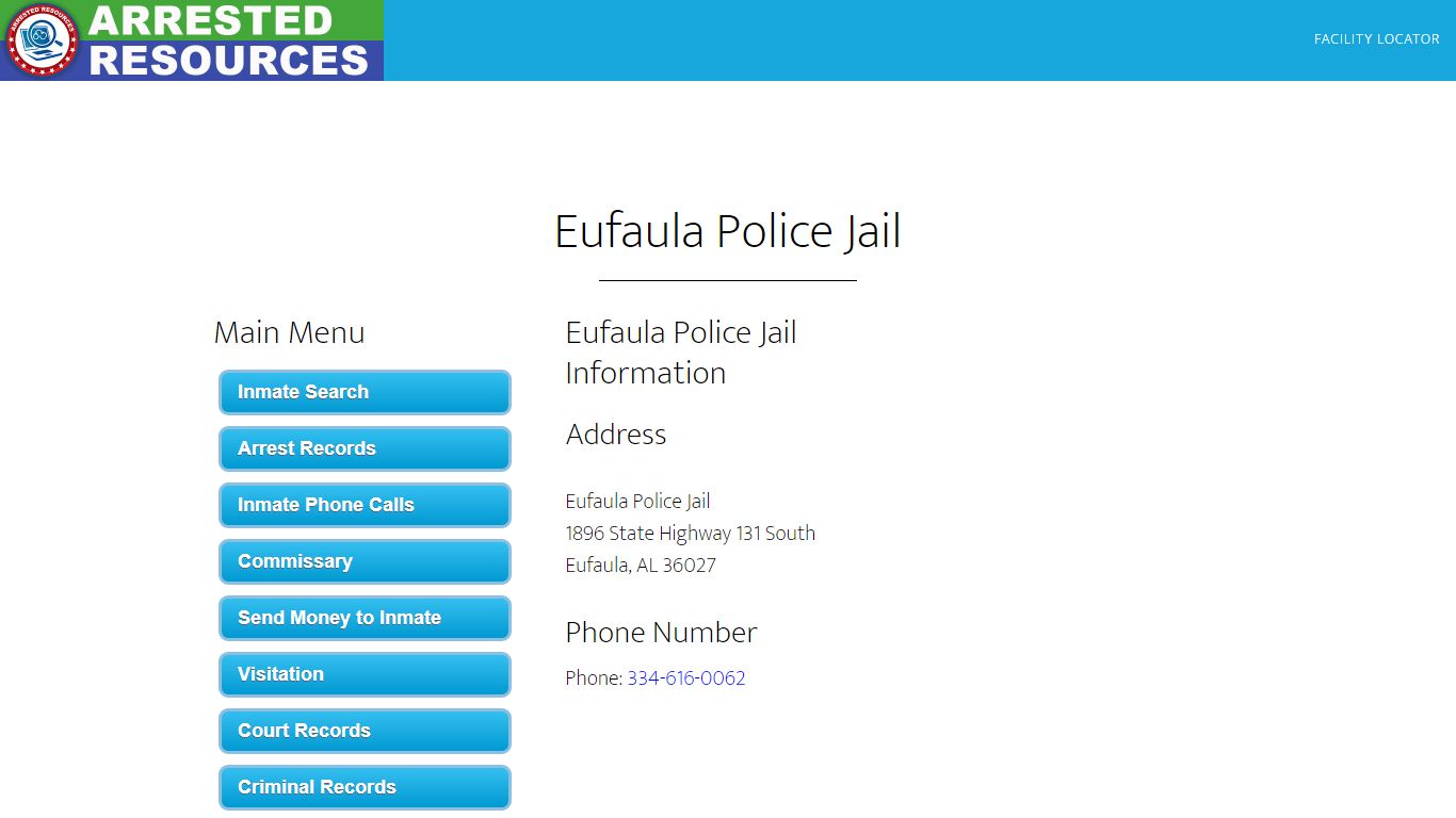 Eufaula Police Jail - Inmate Search - Eufaula, AL
